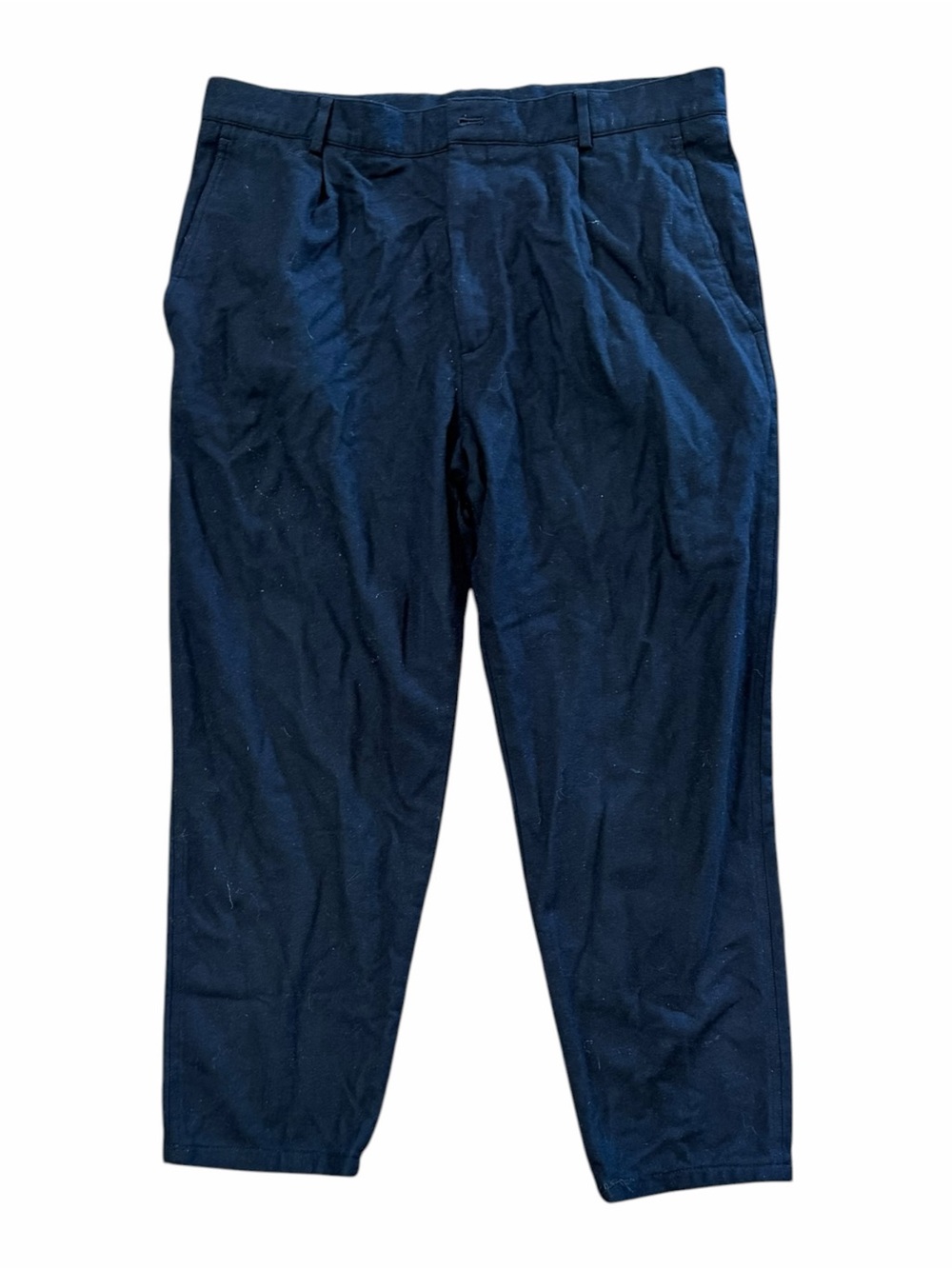 COS Men's Dark Navy Wool Cashmere Blend Pleated Dress Pants 38R